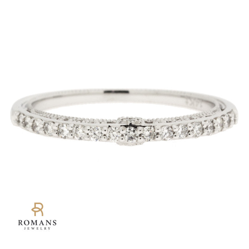 Filigree Diamond Band 14K White Gold .26CTW