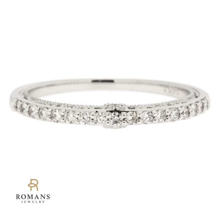 Filigree Diamond Band 14K White Gold .26CTW