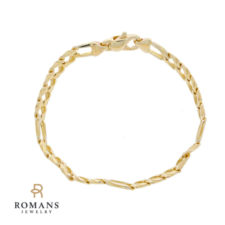 Flat Link Chain Bracelet 14K Yellow Gold