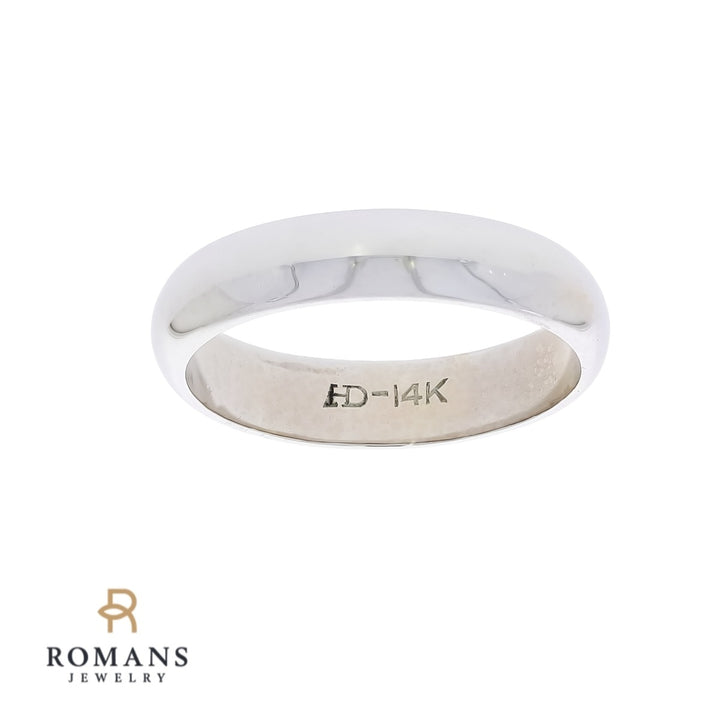 Half Round 4.5MM Band 14K White Gold