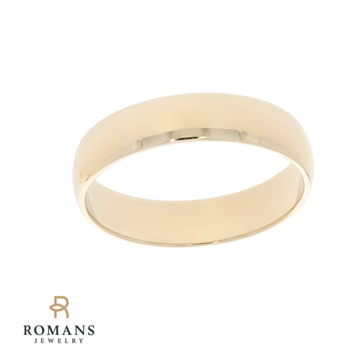 Half Round 4MM Wedding Band 14K Yellow Gold