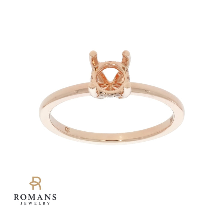 Hidden Diamond Halo Engagement Setting 14K Rose Gold