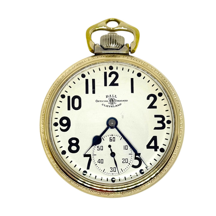 Hamilton Ball Official Standard 999B Pocket Watch Y-1951 10K Gold Filled Size 16