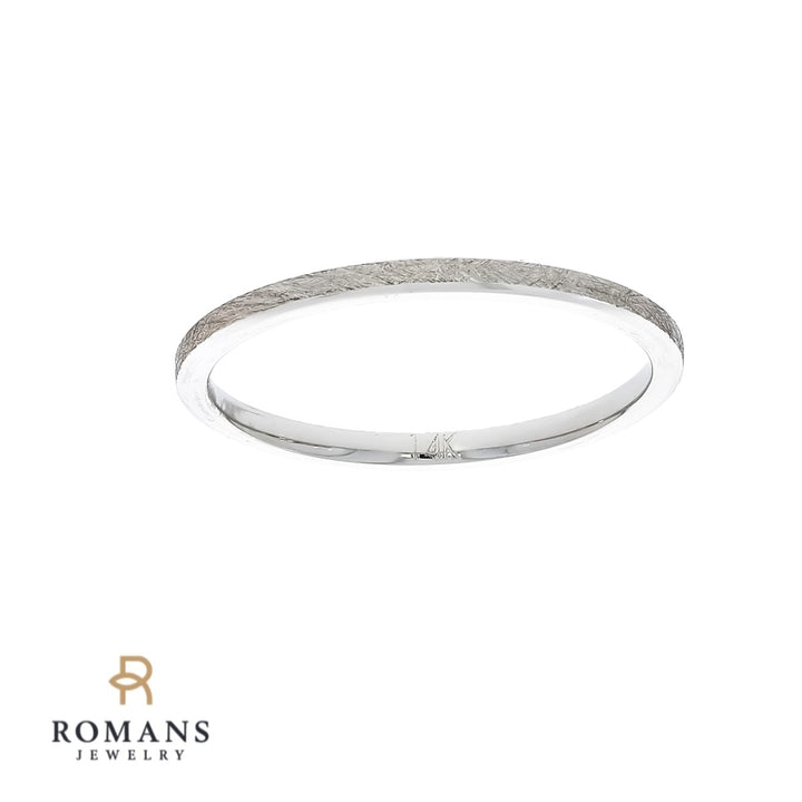 Ice Finish 2MM Band 14K White Gold
