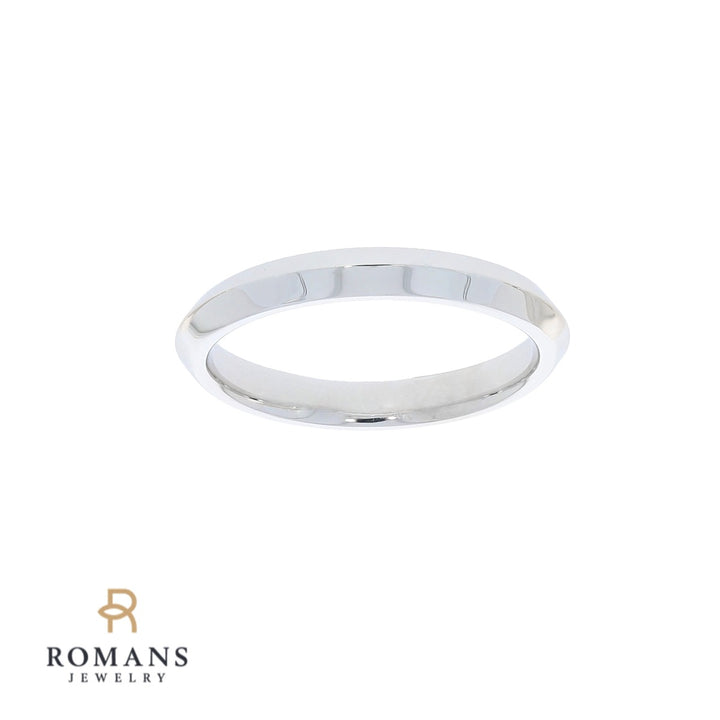 Knife Edge Band 14K White Gold