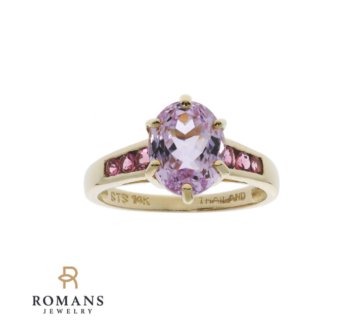 Kunzite Morganite Ring 14K Yellow Gold 2.66 CT