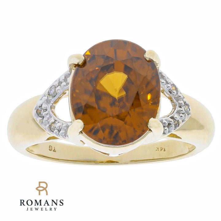 Madeira Citrine Ring 14K Two Tone 4.09 CT