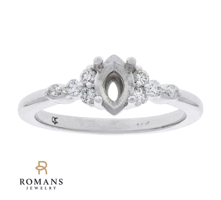 Marquise Diamond Engagement Setting 14K White Gold