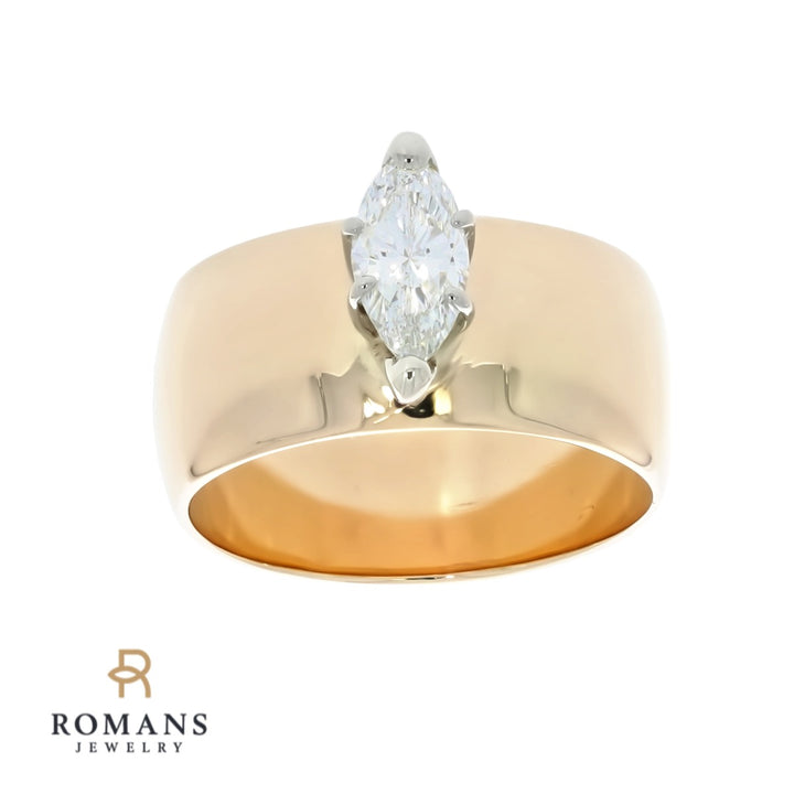 Marquise Diamond Ring 14K Two Tone .50 CT
