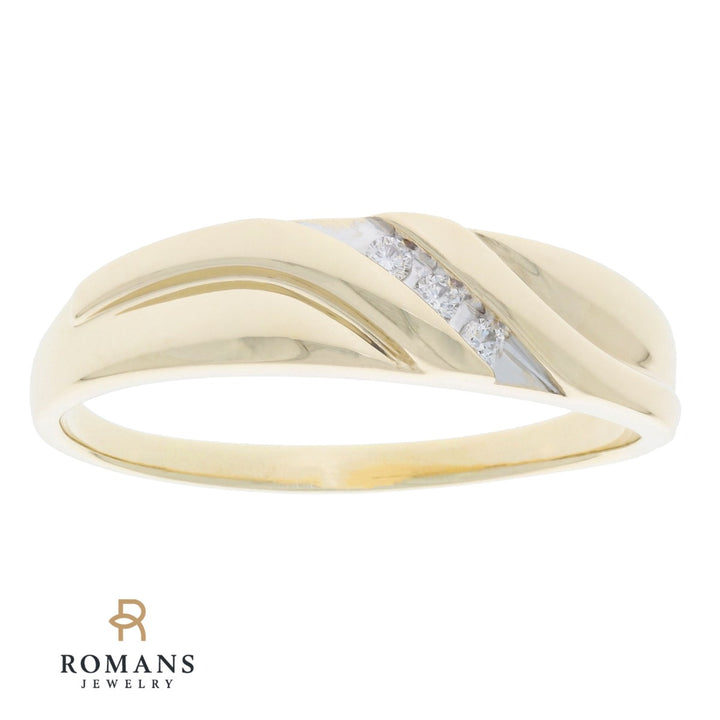 Men's Diamond Wedding Band 10K Two Tone
