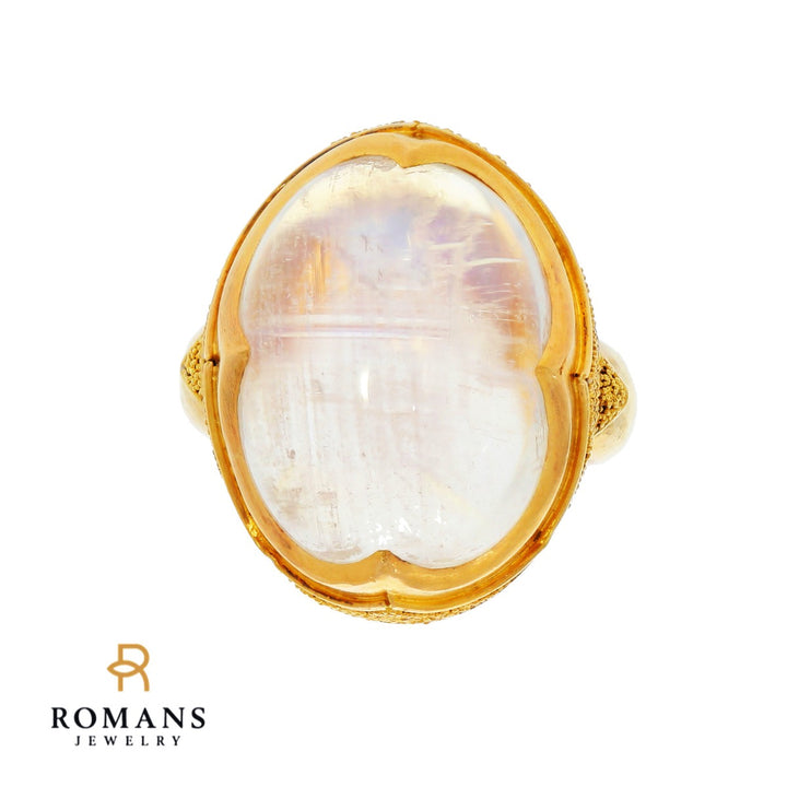 Moonstone Steven Batelle Ring 22K Yellow Gold 17.6CT