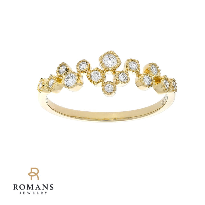 Offset Diamond Band 18K Yellow Gold .22 CTW