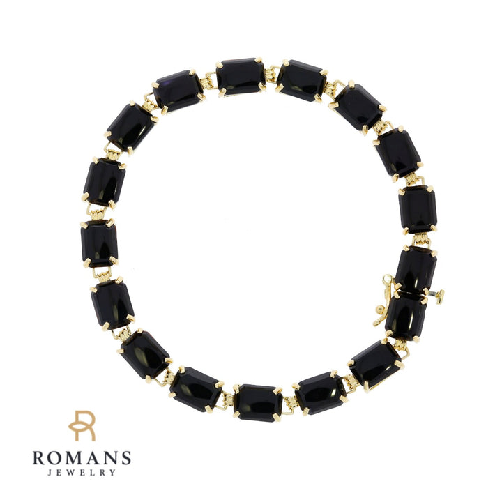 Onyx Bracelet 14K Yellow Gold