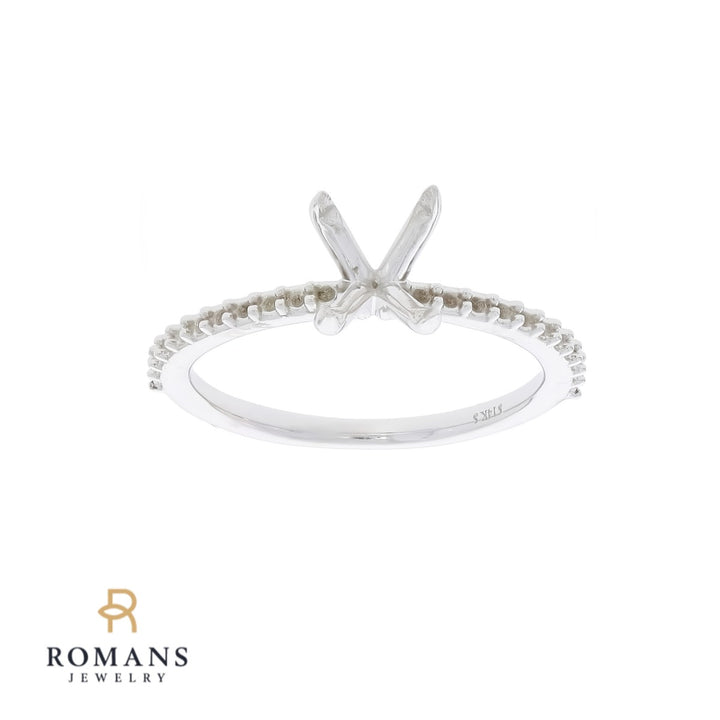 Oval Diamond Blank Mounting 14K White Gold