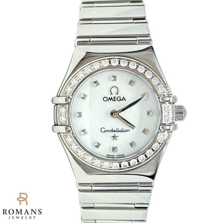 Omega Constellation Stainless Steel Diamond Bezel Ladies Watch