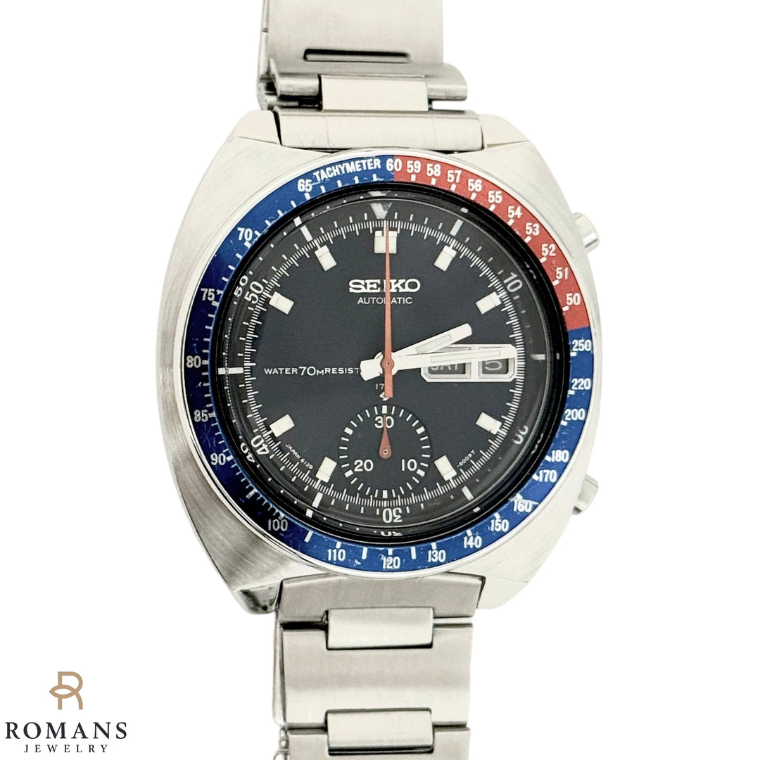 Seiko Automatic Chronograph 6139-6005 41mm Pepsi Bezel Stainless Steel