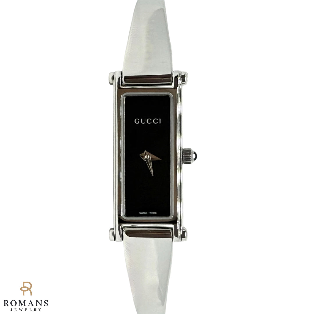 Gucci 1500L Ladies Stainless Steel Black Dial Quartz Watch