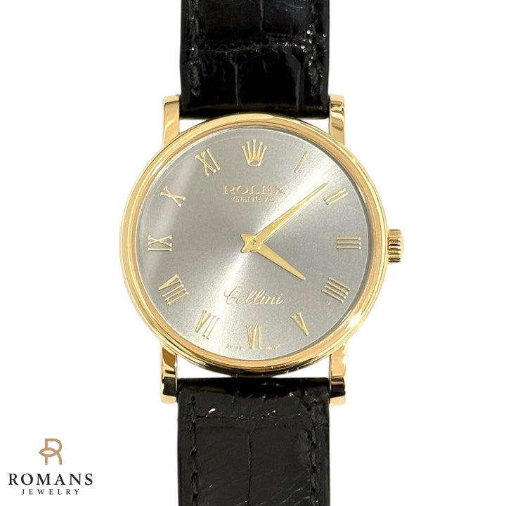 Rolex Cellini 5115/8 32mm 18K Yellow Gold Slate Roman Numeral Dial