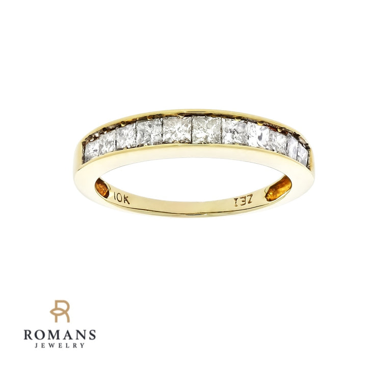 Princess Cut Diamond Band 10K Yellow Gold .50 CTW