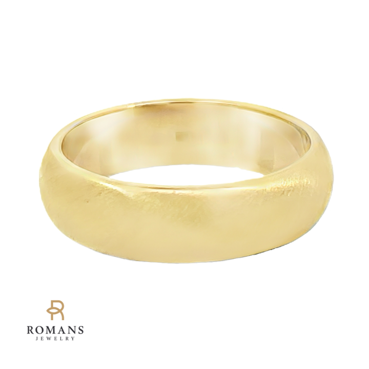 5.6mm Satin Finish Classic Men's Band 14K Yellow Gold