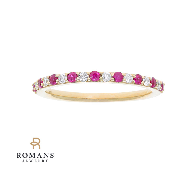 Ruby Diamond Band 14K Yellow Gold .20 CTW