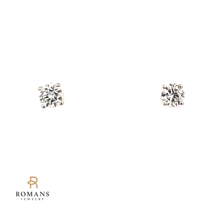 Diamond Round Studs Platinum .25CTW
