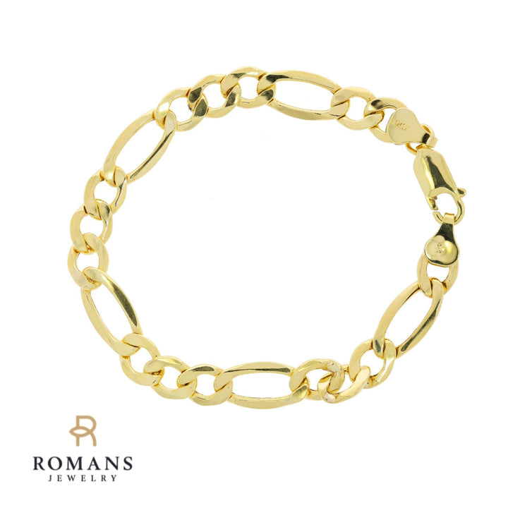 Semi-Solid Figaro Chain 10K Yellow Gold