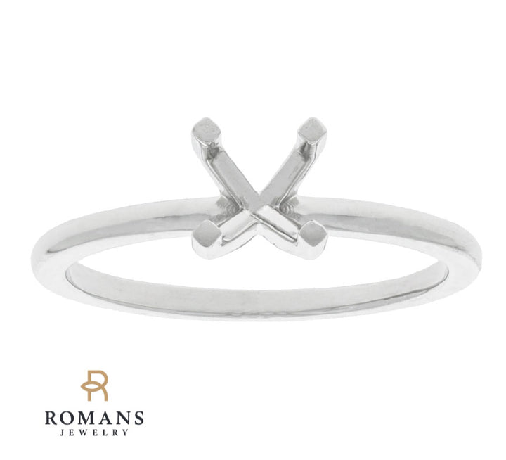 Solitaire Ring Setting 14K White Gold