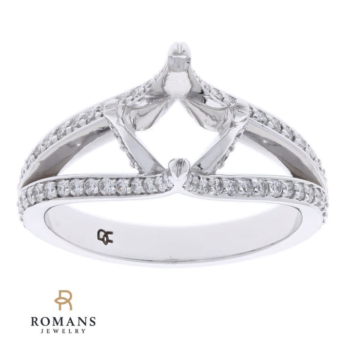 Split Shank Diamond Setting 14K White Gold .60 CTW