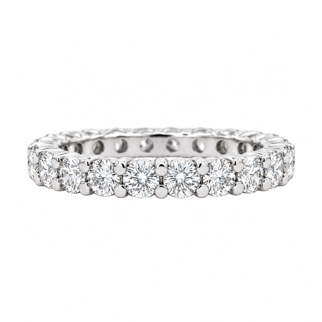 Round Diamond Eternity Band Platinum 2CTW