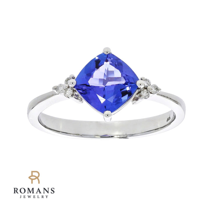 Tanzanite Diamond 14K White Gold Ring 1.45 CTW