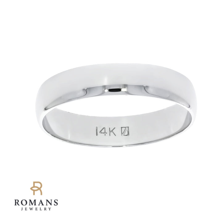 Ultra Light Weight 4MM Band 14K White Gold