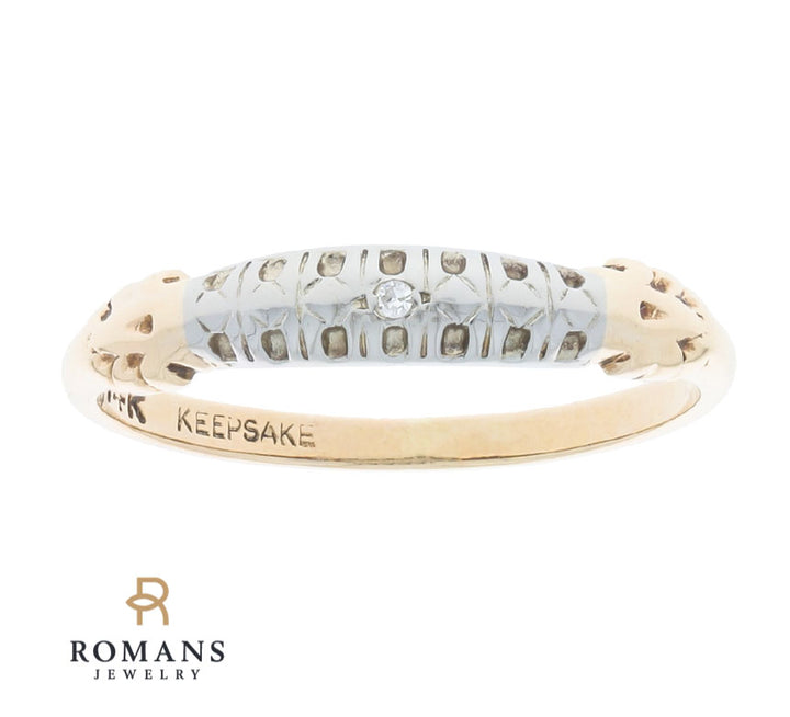 Vintage Diamond Band 14K Two Tone .01 CTW