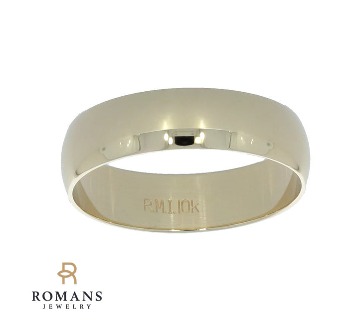 Wedding Band Half Round 10K Yellow Gold