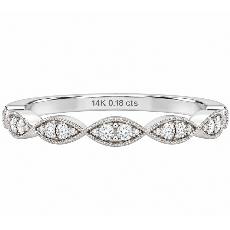 Antique-Inspired Milgrain Diamond Ring Platinum .17CTW