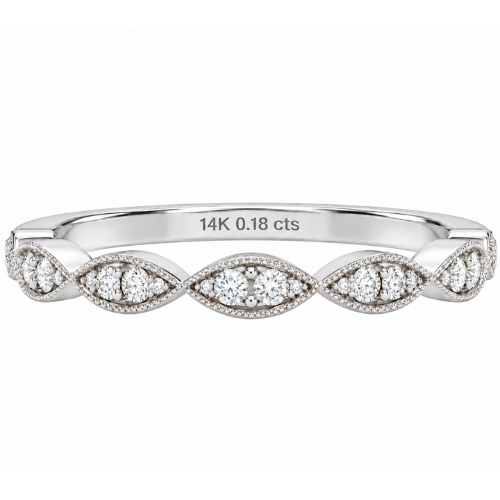 Antique-Inspired Milgrain Diamond Ring Platinum .17CTW