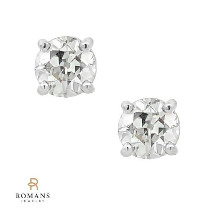 Diamond Stud Old European Cut 1.40 CT Platinum