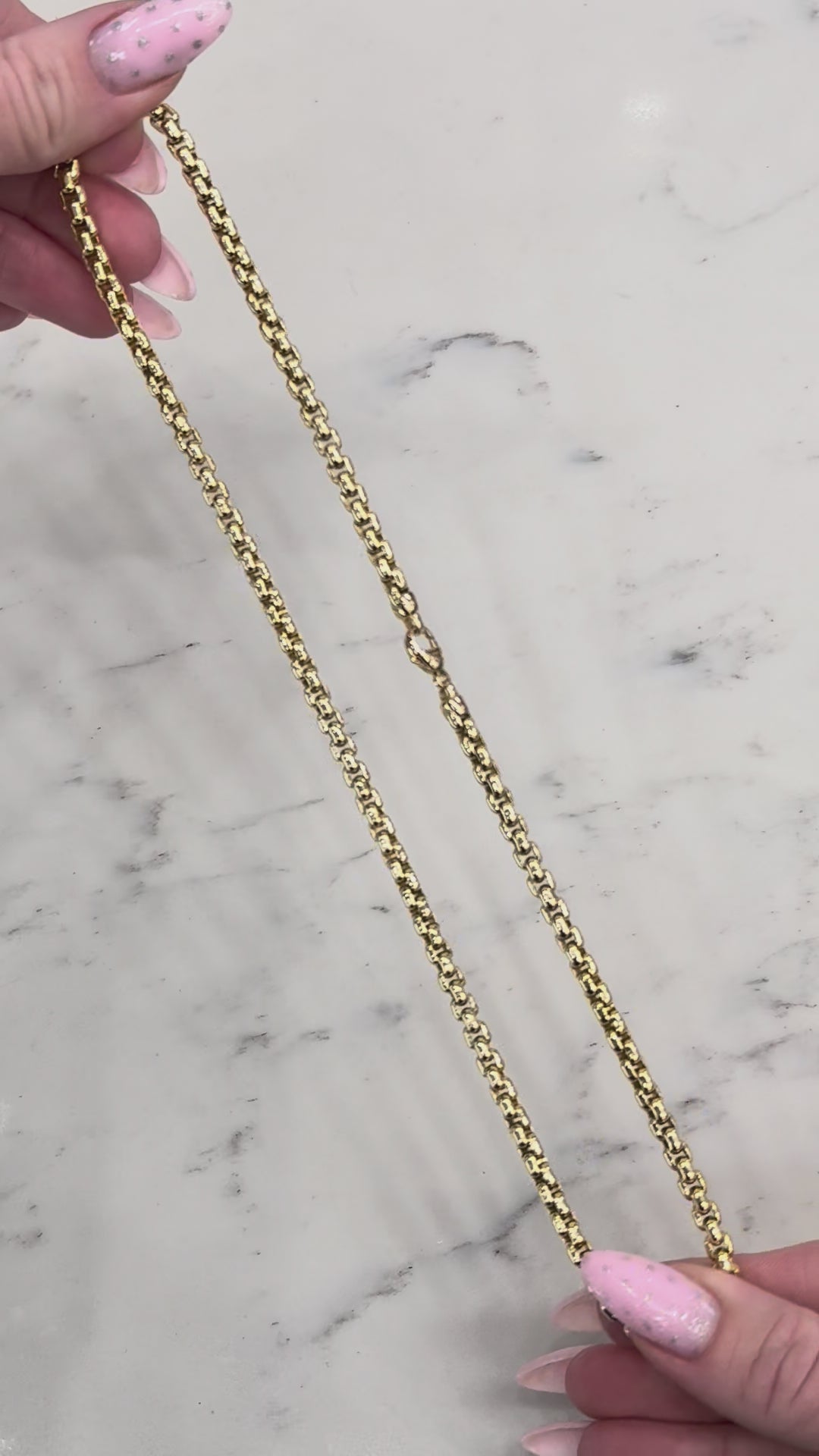 Tiffany & Co. 18K Yellow Gold Square Link Necklace 20"