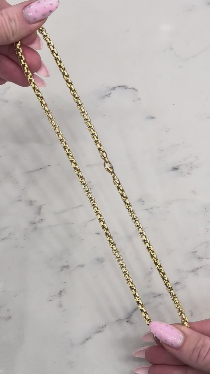 Tiffany & Co. 18K Yellow Gold Square Link Necklace 20"