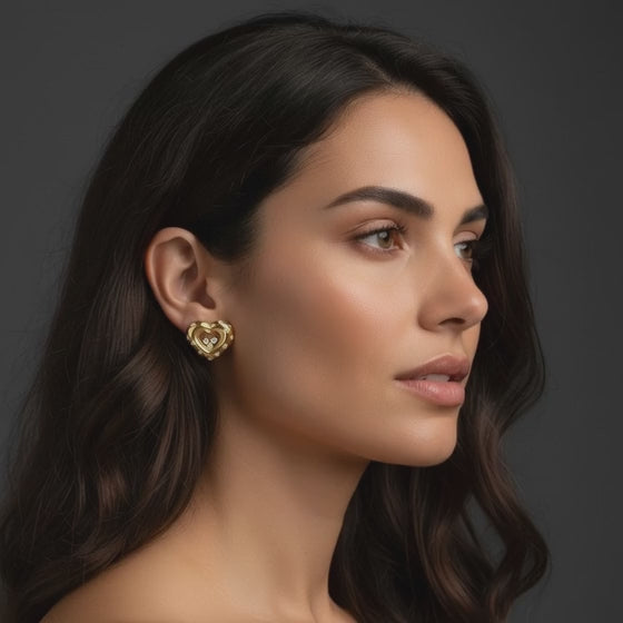 Chopard Heart Diamond Earrings 18K Yellow Gold 1.20CT