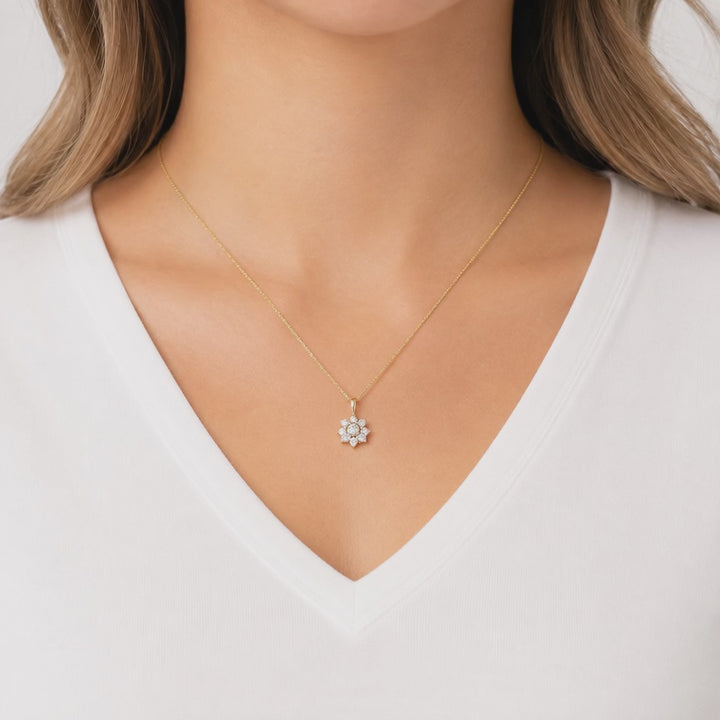 Diamond Star Pendant 0.86CTW 14K Two Tone