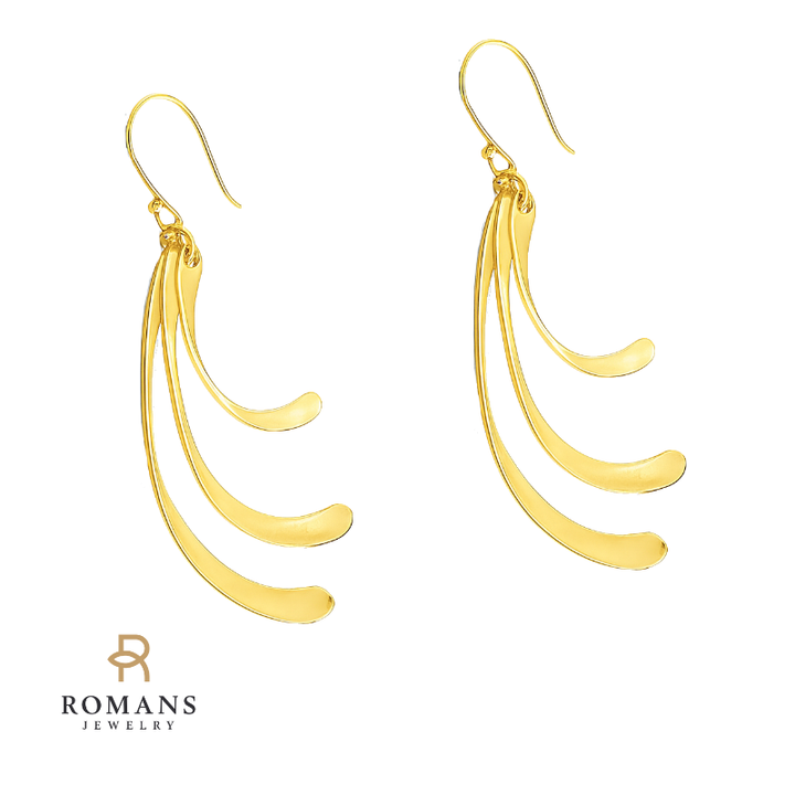 FreeForm Dangle Earrings 14K Yellow Gold