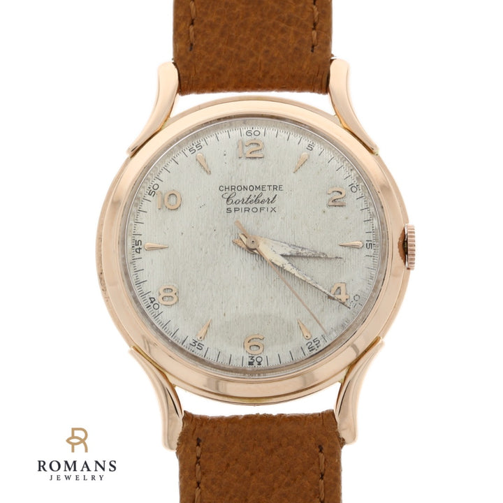 Cortebert Chronometer Spirofix Watch Caliber 689 18K Rose Gold 17 Jewel