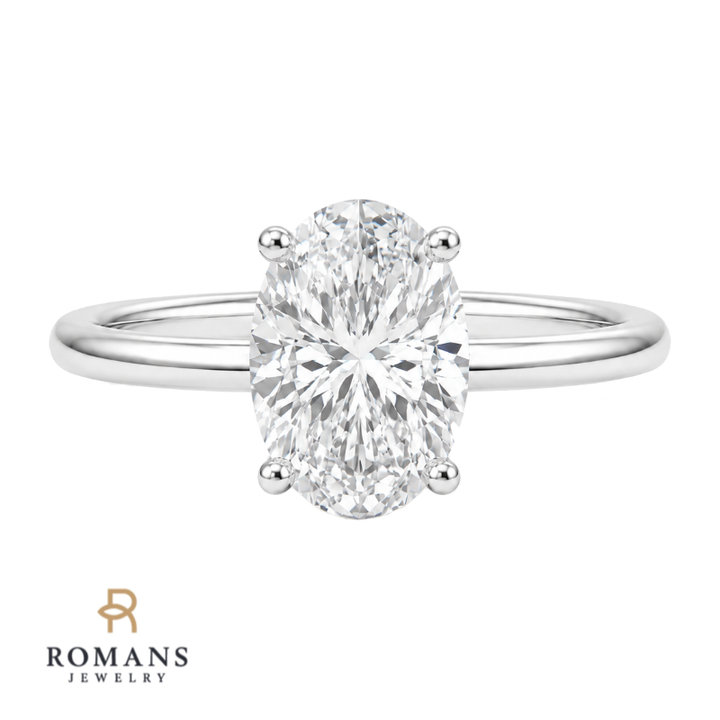 Isleana Solitaire 2CT Oval Lab Diamond Ring 14K White Gold