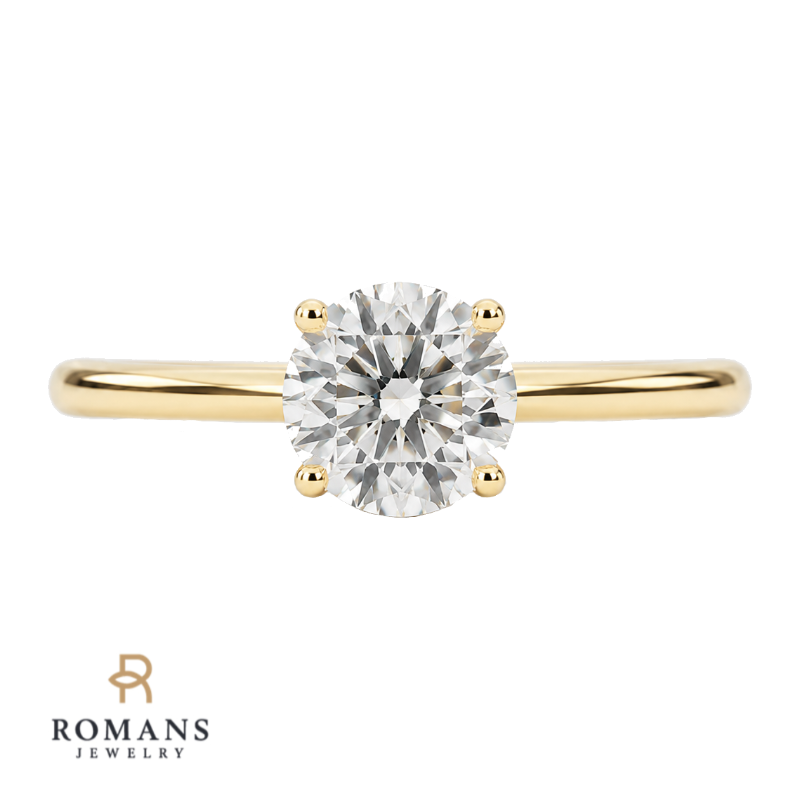 Covenant Hidden Halo 1CT Round Natural Diamond 14K Yellow Gold