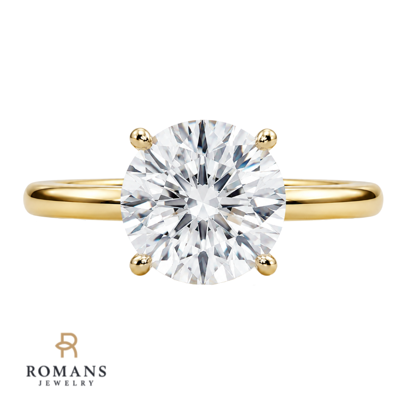 Isleana Solitaire 3CT Round Lab Diamond Ring 18K Yellow Gold