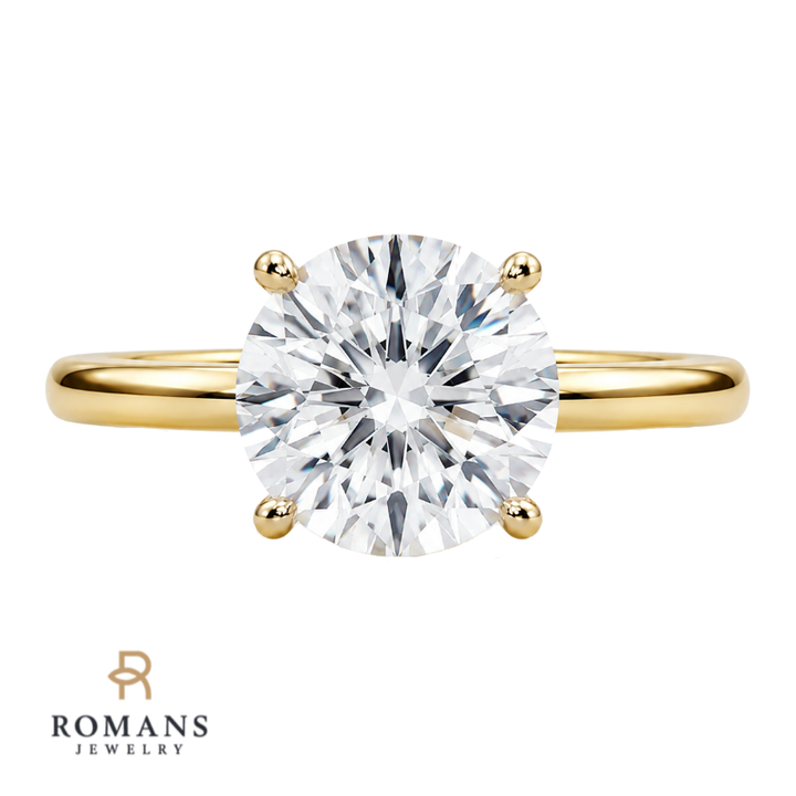 Isleana Solitaire 3CT Round Lab Diamond Ring 18K Yellow Gold