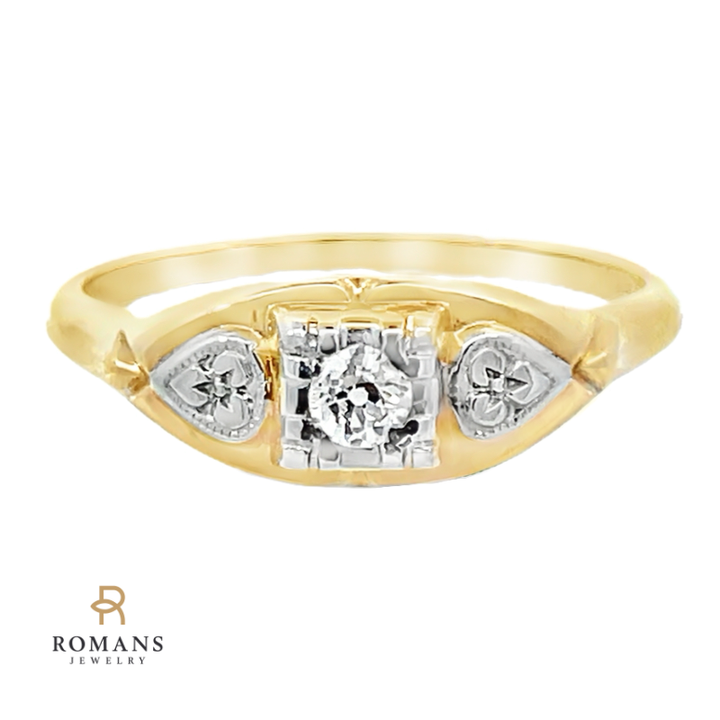 Vintage Diamond Ring 1943's 18K/14K Yellow Gold .08CT