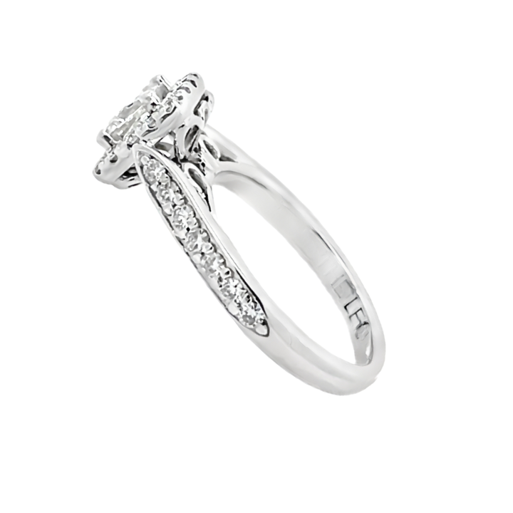 The Leo Princess Cut Diamond Halo Engagement Ring 14K White Gold