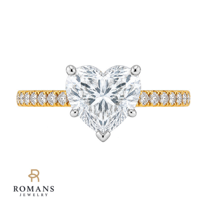 Pave Diamond Engagement Ring Setting 14K Yellow Gold .20CTW